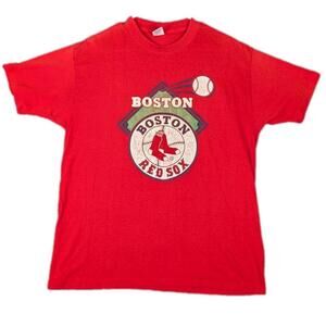 80s VTG Boston Red Sox Mens XL Red MLB Baseball Graphic T Shirt Made USA Tee